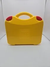 LEGO Yellow & Orange Storage Carrying Case Tote w/Red Clips, Adjustable Divider