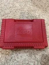 Vintage 1985 LEGO Red Carrying Case Storage Box - WITH LEGOS