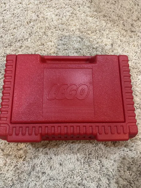 Vintage 1985 LEGO Red Carrying Case Storage Box - WITH LEGOS
