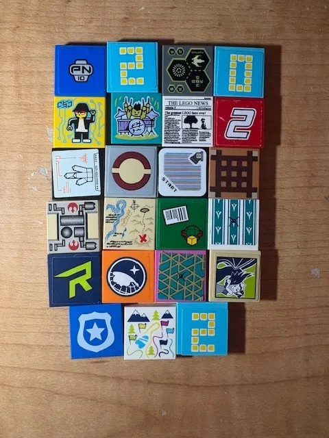 Lego 2x2 tiles (3068) with stickers & prints You Pick! see description!