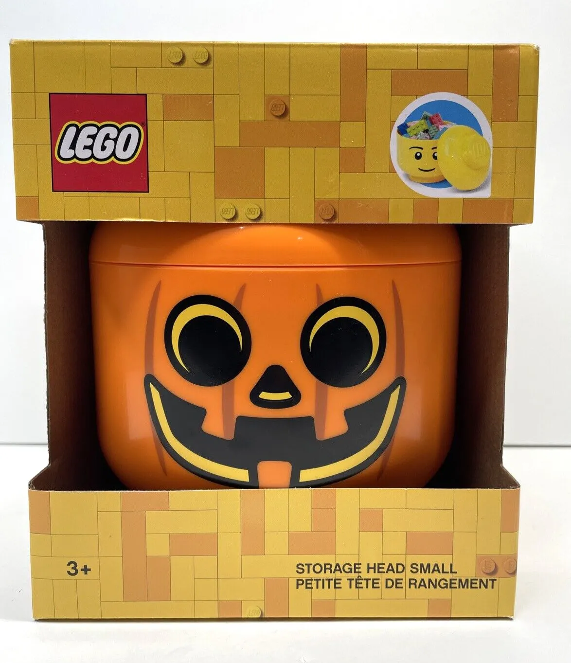 LEGO Halloween Pumpkin Small Storage Head Stackable Candy Container