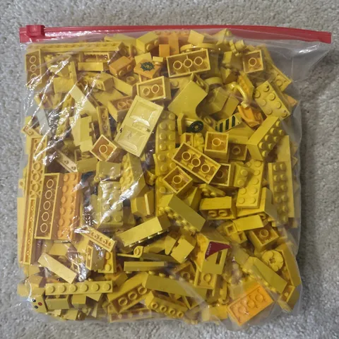 Lot of 1 Gallon Yellow Colored Assorted Lego Pieces Blocks Replacement Pieces