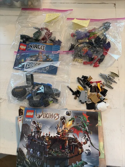 Lot of Incomplete LEGO Sets Ninjago, Bionacle, Hero Factory, Pirates, Mis. Parts