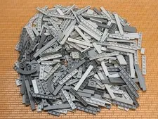 LEGO 400pcs Gray Tiles 1x2 1x3 1x4 1x6 1x8 2x4 2x2 Mix Tiles Flat Plate Smooth