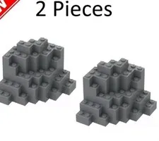 2 NEW LEGO Rock Corner Pieces - Dark Bluish Gray Mountain MURP 8x8x6