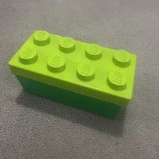 2012 LEGO Duplo Lime and Dark Green 8-Stud Plastic Storage Container Bin 14x7x6