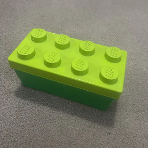 2012 LEGO Duplo Lime and Dark Green 8-Stud Plastic Storage Container Bin 14x7x6