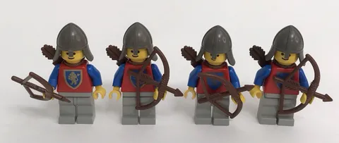 Vintage LEGO Castle Classic Mini Figs Lion Crusader Archers Knights Lot of 4