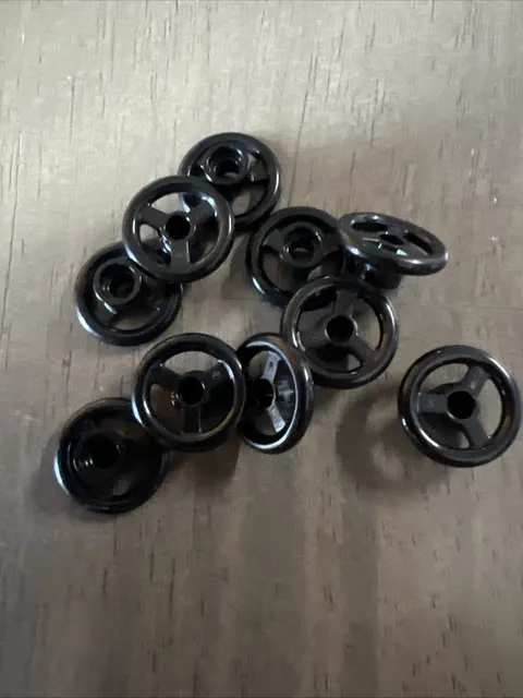 LEGO 30663 Black Vehicle, Steering Wheel Small, 2 Studs Diameter 10 Pieces