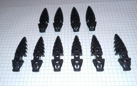 10 pieces Bionicle Lego 50858 Black Visorak Foot with 3 pin holes Genuine Lego