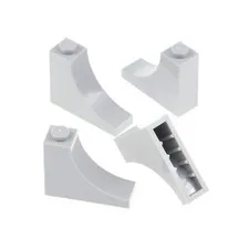 4x LEGO Arch Quarter Round Bridge 1x3x2 New Light Gray Negatively Curved 18653
