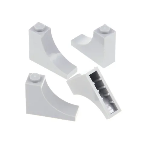 4x LEGO Arch Quarter Round Bridge 1x3x2 New Light Gray Negatively Curved 18653