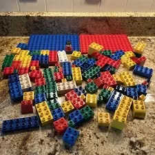Assorted Lot Of LEGO DUPLO Parts And Colors - 110 Pieces