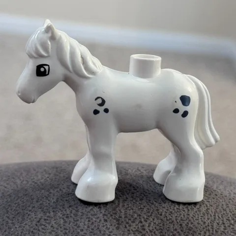 Lego Duplo Horse Figure Black Spots White Toddler Toy Pretend Play Farm Animal
