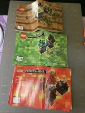 LEGO 21102 21105 21106 MINECRAFT OWNERS INSTRUCTION BUILDING MANUAL BOOKS LOT