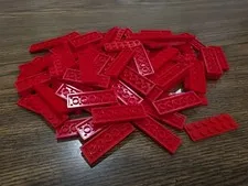 LEGO Qty 93 - Red Plate 2 x 6 3795 MOC BULK LOT