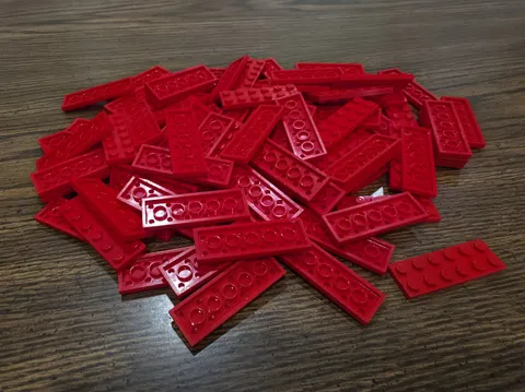 LEGO Qty 93 - Red Plate 2 x 6 3795 MOC BULK LOT