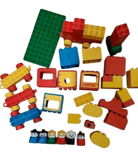 Lego Duplo Lot Of Assorted Colors And Pieces Figures Vehicles Building Blocks