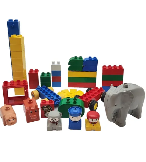 Lego Duplo Lot 53 Pieces: People, Animals, Cars, Blocks, Etc.