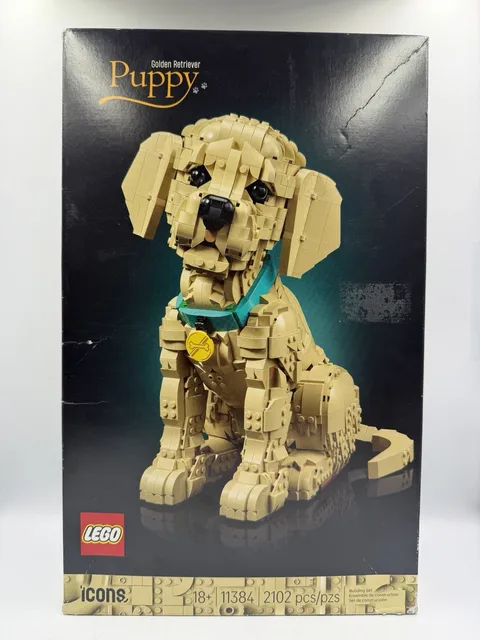 LEGO Icons Golden Retriever Puppy - Building Set 11384 (Box Damage)