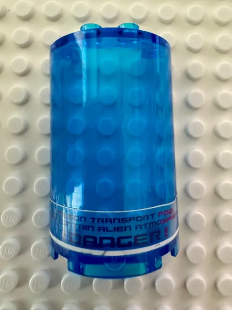 LEGO Cylinder Half 2 x 4 x 5 Red '!DANGER!' on Transparent Background 85941pb001