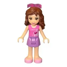LEGO Friends Minifigure OLIVIA Dark Pink Top Creative Lab frnd257 Set #41307