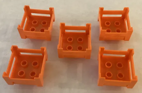 Lego Duplo Lot Of 5 Orange Storage Crates For Grocery Store Or Shipping