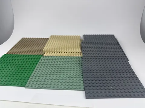 Lego Green & Grey Base Plates X10 Bundle / Bulk Lot 16 X 16 Studs