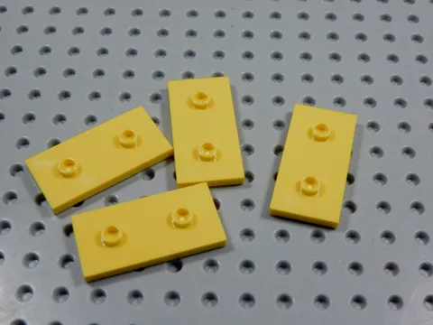 LEGO Lot of 4 Yellow 2x4 Smooth Plates Tiles w/ 2 Studs BK