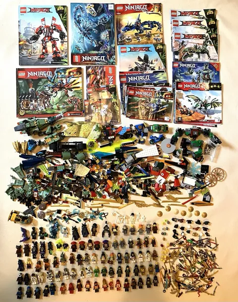 Big LEGO Ninjago Mixed Lot Of Minifigures, Parts, Manuals - READ