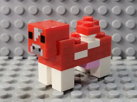 LEGO Minecraft Brick Built Mooshroom Cow Animal