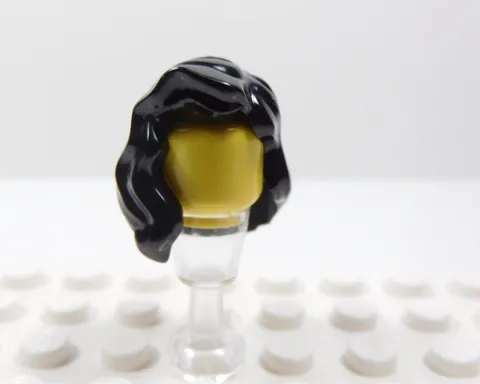 LEGO Female Girl Black Hair Minifig Wavy Over the Shoulder H12