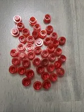 LEGO 4037 1x1 Trans-Red Round Plates Mosaic Parts Bulk 45pcs