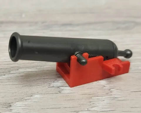 Lego Red 2527 Cannon Base 2 x 4 & Pearl Dark Gray x110c01 Projectile Launcher