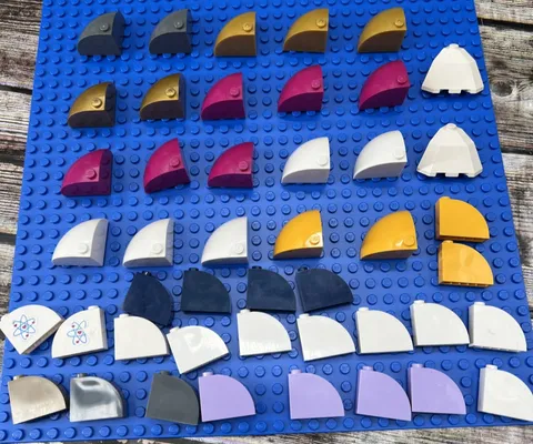 LEGO Lot of 45 Bricks Round Corner 3 x 3 x 2 Dome Top & 1 x 3 x 2 W/Curved Top
