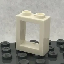 LEGO 60592 White Window 1 x 2 x 2 Flat Front (x1)