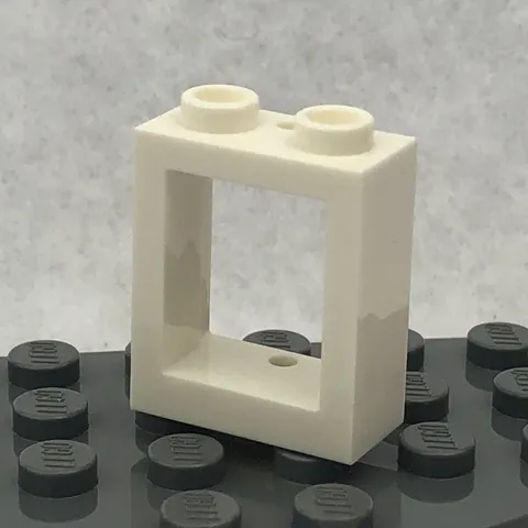 LEGO 60592 White Window 1 x 2 x 2 Flat Front (x1)