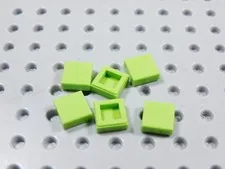 LEGO Lot of 6 Lime Green 1x1 Smooth Tiles Plates BM