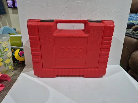 Vintage LEGO 1985 Red Plastic Storage Carrying Case Box Bin Tote.