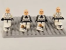 LEGO Star Wars Phase 1 Clone Trooper Gunner Lot 4 sw0058 sw0221 sw0442 Worn