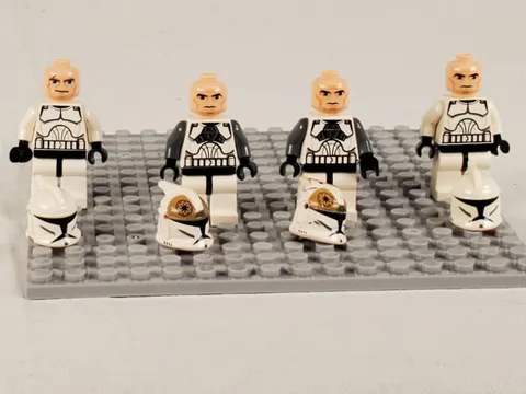 LEGO Star Wars Phase 1 Clone Trooper Gunner Lot 4 sw0058 sw0221 sw0442 Worn