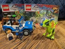 2015 Lego Jurassic World JEEP/TRUCK Dilophosaurus Attack 75916