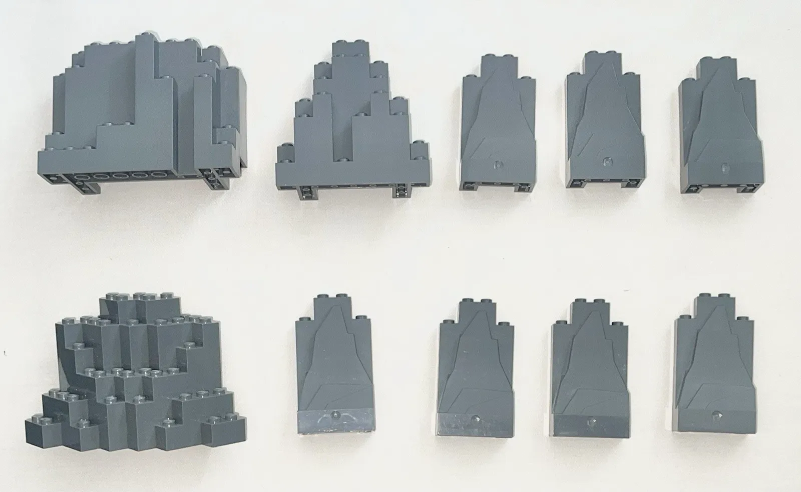 LEGO Castle Mountain Rock Wall Panels Burp Lurp Dark Bluish Gray Lot of 10