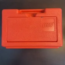 Vintage Red Lego Hard Plastic LEGO Portable Carrying Storage Case Box 1984
