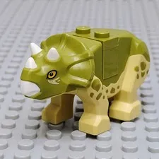 Lego Jurassic World Triceratops Baby minifig Olive Green Top tricera05 75939. 