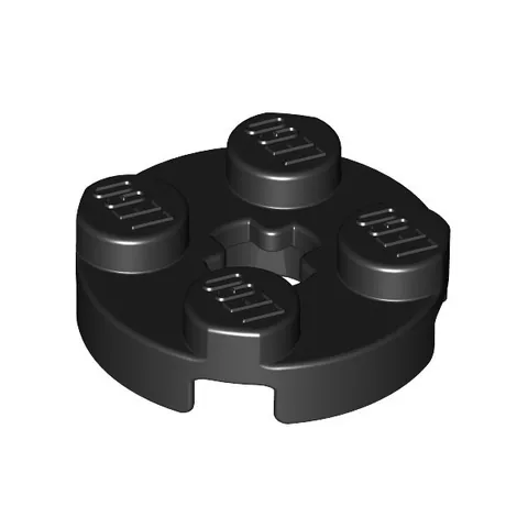 Lego Bricks Parts 50x Black 2x2 Round Plate Cross Axle Hole {403226} 4032 NEW