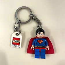 LEGO Superman Minifigure Keychain with Red Cape