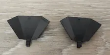 Lego 30034 Black Panel 3 x 5 Hexagonal with Bent Sides and Clip Piece Lot Of 2