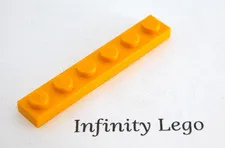 12 LEGO Bright Orange Plate 1 x 6 (3666) - (12 Pieces)