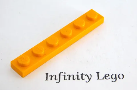 12 LEGO Bright Orange Plate 1 x 6 (3666) - (12 Pieces)